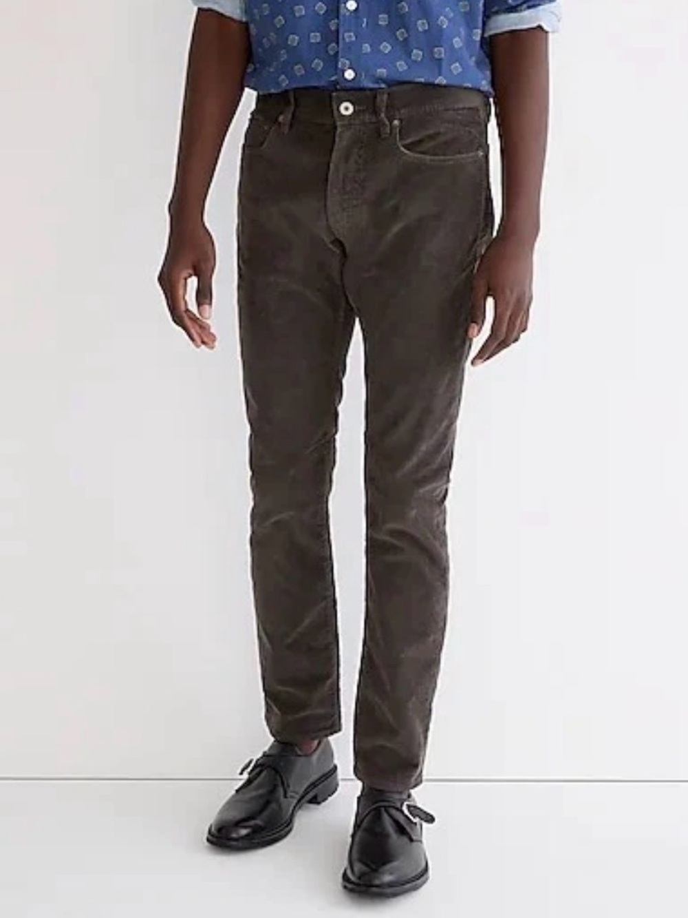 J.CREW MEN'S Dusty Charcoal 484 SLIM FIT PANT IN CORDUROY  SIZE 31x32